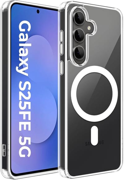 Hoesje Geschikt voor Samsung Galaxy S25 FE - Compatibel met MagSafe / Qi2 - Hard Back Cover met Magneet - Transparant
