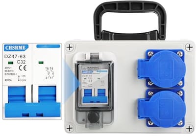 Elektrische bouwplaatskast met stroomonderbreker - 230V, 16A, IP67, stroomverdeler