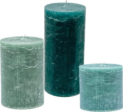 Cactula set van 3 stompkaarsen 7 x 10, 10 x 10 , 10 x 15 cm in de kleuren Spring Green