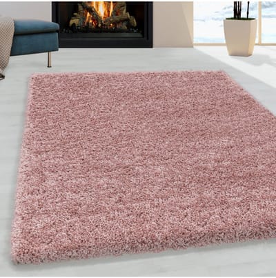 Shaggy design vloerkleed voor de woonkamer, zachte pool, monochroom roze 80x150 cm