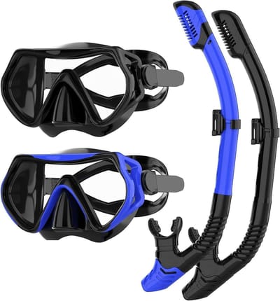SnelShoppen - Snorkelset voor Volwassenen, Duikmasker met Droge Snorkel, Anti-Lek en Anti-Vogels Zwemgoggles, Duikmasker voor Mannen en Vrouwen, 180°