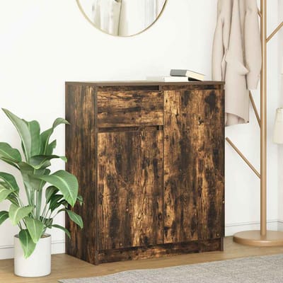 vidaXL - Dressoir - met - lade - 71x35x84 - cm - spaanplaat - gerookt - eikenkleurig