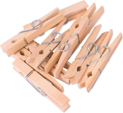 Biologische Houten Wasknijpers - 100% Afbreekbaar en Composteerbaar - Perfect voor Knutselen en Wassen (8cm x 1cm, 100 Stuks)