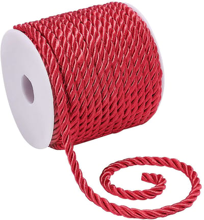 Store_8 - Decoratief Touw Koord - 3-Laags Gedraaid - 5mm - Karmijnrood - DIY Knutselen - Geschikt voor Woondecoratie - 18 Meter