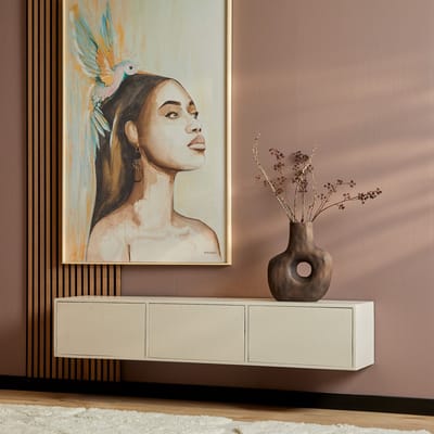 Zwevend TV-meubel Vision 160 cm - zand