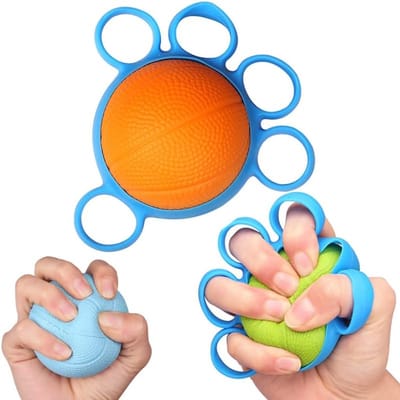Vinger Trainingsbal - Grip Bal Handtherapie Knijpbal - Stressverlichting Bal - Hand Grip Kracht Trainer - oranje
