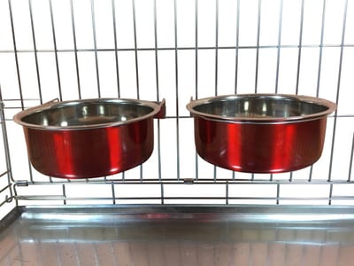 Hondenvoerbakken RVS voor Bench, Kooi of Pen - Set van 2 - 2.0 Liter