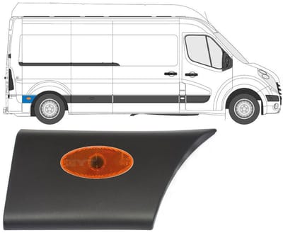 Sierlijst zijlijst achter spatbord met lamp voor Renault Master 2010- / Rechts