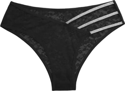 Set van 2 Dames Slips – Zwart Kant met Bandjes – Sexy Lingerie Ondergoed