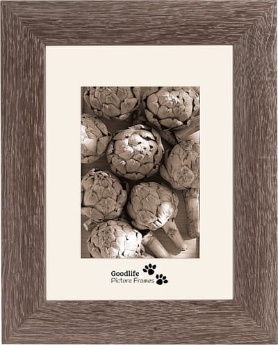 Houten Fotolijst Santos Truffel-35x35- Helderglas - 40 mm breed profiel - Goodlife Picture Frames