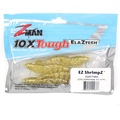 Zman zacht kunstaas Shrimpz 3,5 inch 4/pak goudvlok (2376)