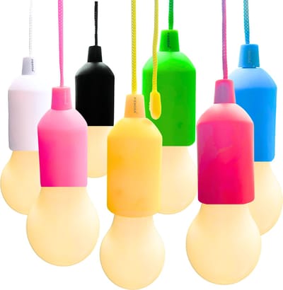 Fienosa LED Treklamp voordeel set van 7 Stuks - Nachtlampje Kinderen - Camping lamp - Hanglamp Batterij - Kamperen - Campinglampen - Tentlamp - Kampeerlamp - NIET INBEGREPEN aaa batterijen - Warm wit licht -Tuinverlichting - Feestverlichting