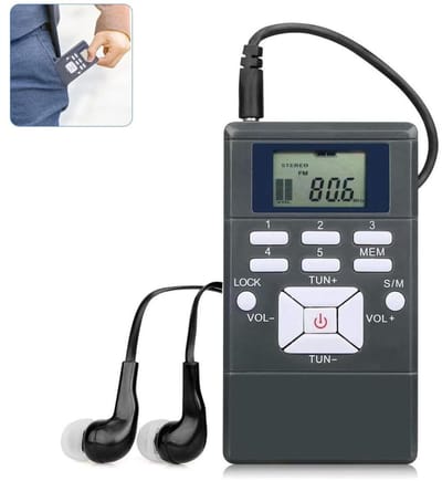 Draagbare radio - Koptelefoonaansluiting - Draagbare Radio op Batterijen - Draagbare FM - Radio Op Batterijen - Zakradio
