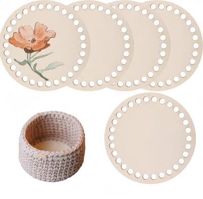 5 Stuks Houten Tasbodems met Gaten voor Handgemaakte Tassen, Schoudertassen en Opbergmanden - Ideaal voor DIY Accessoires en Creatieve Projecten