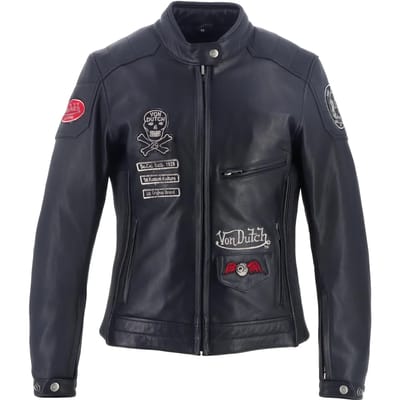 Von Dutch X Helstons Pretty Dames Motorfiets Lederen Jas -