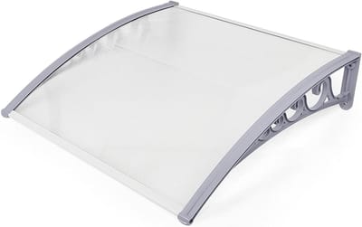 Deur en raam luifel - Overkapping voordeur - Bescherming tegen weer - Polycarbonaat panelen - 100 x 150 cm - Wit