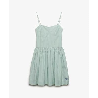 Superdry Korset Cami Mini-jurk Green Grootte: 36