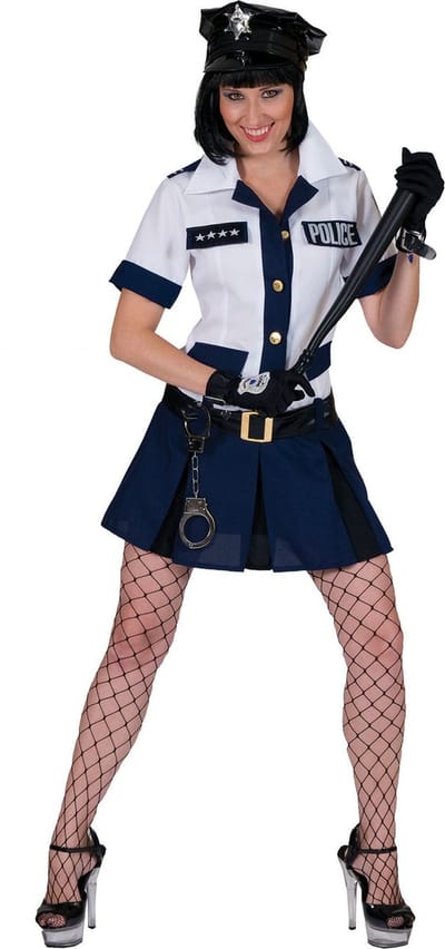 Verkleedpak politie agente jurk vrouw Policewoman Amy 36-38
