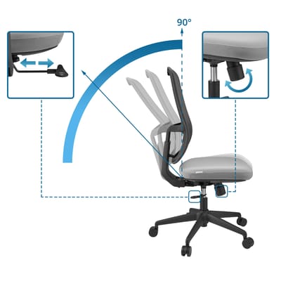 Bureaustoel / draaistoel Minoro B zitting stof / rugleuning netstof zwart / grijs hjh OFFICE