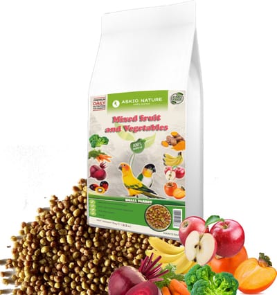 Askio Nature Fruitblend 1kg - Parkietenvoer - Papegaaienvoer - Biologisch Vogelvoer -