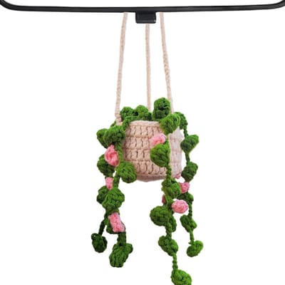 Schattige Hangplant voor Auto, Interieurdecoratie, Achteruitkijkspiegel Hanger, Autoaccessoires, Decoratieve Plant voor Auto en Thuis