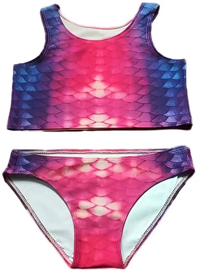 Mermaid Sisters bikini set voor meisjes - Roze/Blauw - Maat 146-158 - Zeemeermin zwemkleding