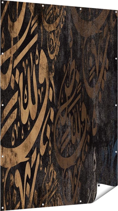 Gards Tuinposter Arabische Letters - Tekens - 120x180 cm - Tuindoek - Tuindecoratie - Wanddecoratie buiten - Tuinschilderij