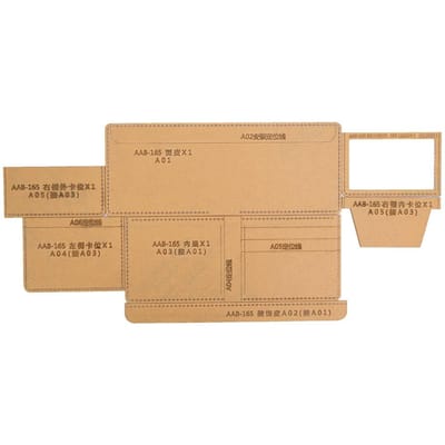 Portefeuille court Modèle Gabarit Acrylique Pochoir Bricolage Artisanat du Cuir Fait Main Moule beige