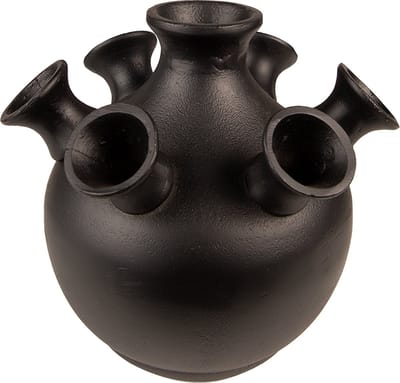 Clayre & Eef Vaas 17 cm Zwart Aluminium Metaal Vaas