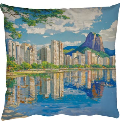 Sierkussens - Kussentjes Woonkamer - 50x50 cm - Berg - Skyline - Strand - Water