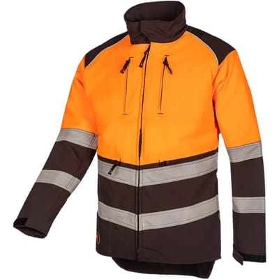 SIP Protection Forest Pro-tect HV kettingzaagjas, EN 11393 klasse 1 design B + buikprotectie, EN ISO 20471 klasse 2 - Grijs/Fluo Oranje - S