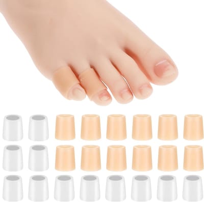 Set van 24 ademende silicone teenbeschermers, ideaal voor blaren, ingegroeide teennagels en nagelverlies, beschikbaar in wit en huidskleur