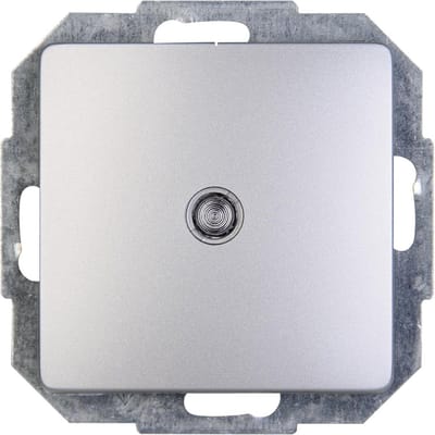 Drukknop Verlicht - Schakelaar Knop - Verlichting Bediening - Hoogglans Oppervlak - 250V~ 10AX - Zilver