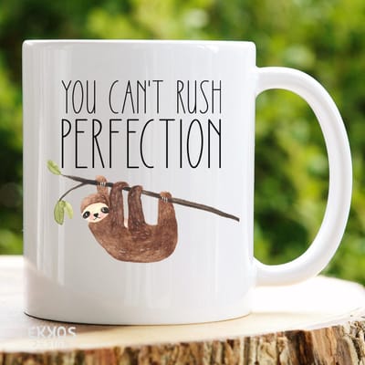 You cant rush - Luiaarden - Dieren - Cadeau voor vrouw - Koffiemok - Grappige cadeaus - Cadeau voor man - Kado vrouw - Valentijn cadeautje voor haar - Mokken en bekers - Verjaardag cadeau - Koffiekopjes - Mok met tekst