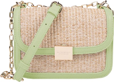 SEIDENFELT MANUFAKTUR Schoudertas Tanhua Crossbag Peppermint Green / Gold Mintgroen