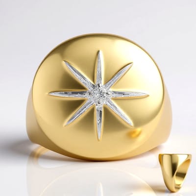 Cavill - Zilveren ring verguld 925 sterling met 0,03 ct I1 (G) Afrikaanse diamant - ronde briljant 2 mm - Stermotief elegant - dames ring