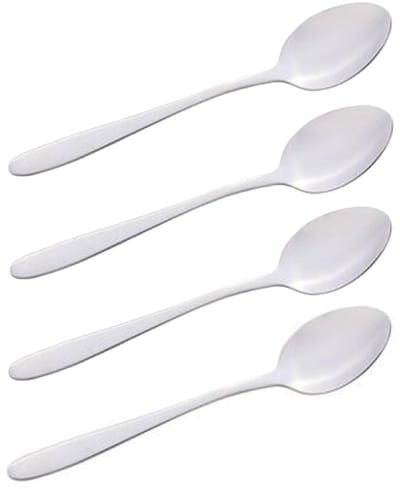 Alpina Theelepeltjes/koffielepeltjes - zilver - RVS - set van 4x - 14 cm - dessertlepels
