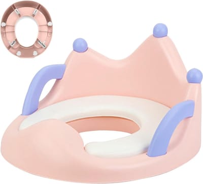 Kinder Toiletbril - Potjestrainer - Zindelijkheidstraining - Met Spatscherm - 29x25 cm - Roze