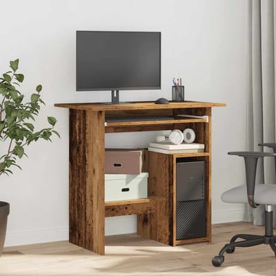 vidaXL - Bureau - 80x45x74 - cm - bewerkt - hout - oud - houtkleurig