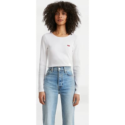 Levi's Honey Long Sleeve White Size: L | Long-Sleeved Tops Outlet | Dames | Wit