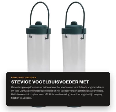 Dailygoods- Vogelbuisvoeder Stevig - Voederhuisje voor Vogels - Hangend Voederhuisje - Eekhoorn-proof Design - Transparant Materiaal - Efficiënte Zaadverdeling - Voederhuis