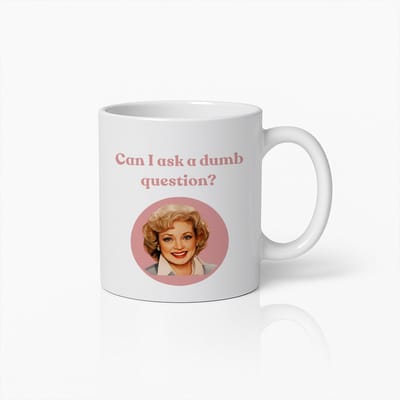 Grappige "Mag ik een domme vraag stellen?" Retro Koffiemok – Uniek Cadeau voor Koffieliefhebbers