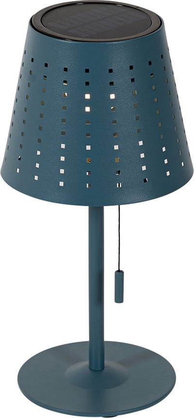 QAZQA ferre - Design Dimbare LED Draadloze Oplaadbare Tafellamp USB met Dimmer met Solar | Zonne energie - 1 lichts - H 30 cm - Blauw - Buitenverlichting