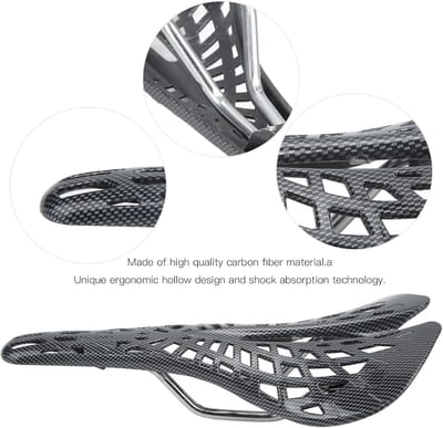 Allecto - Carbon racefiets zadel - ultralicht - ergonomisch design - MTB zadel - voor mountainbikes - hol fietszadel