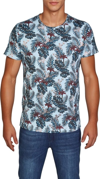 riverso Heren T-Shirt RIVBill regular fit Blauw S Ronde Hals Volwassenen - gemaakt van 100% katoen