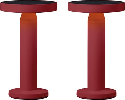 Luxus Europe - Tafellamp Solar Rio - Set van 2 Bordeaux - Draadloze LED Solar Tafellamp Buiten - Zonne-energie & USB-C Oplaadbaar - Dimbaar - IP44 Spatwaterdicht