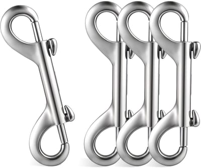 Allecto - Double Sided Snap Hooks - Metalen Carabiner - 3.5 Inch - Zink Levensduur - Hond Leash - Binnen en Buiten - Silver