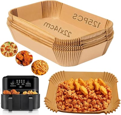 EGoods - Heteluchtfriteuse Bakpapier 125 Stuks | Accessoires voor Airfryers | Compatibel met Ninja en Princess Dual Zone Air Fryer