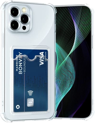 Backcover met Pashouder – Geschikt voor Samsung Galaxy S24 Ultra – Transparant – Anti Shock Siliconen Hoesje