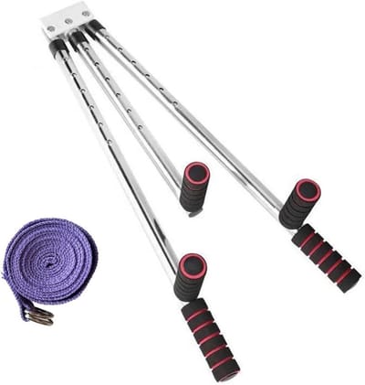 Beenstrekmachine - Flexibiliteitstrainer - Verbeteren Flexibiliteit - Verstelbaar met 3 Stangen - Max. 104.5 cm - Zilver
